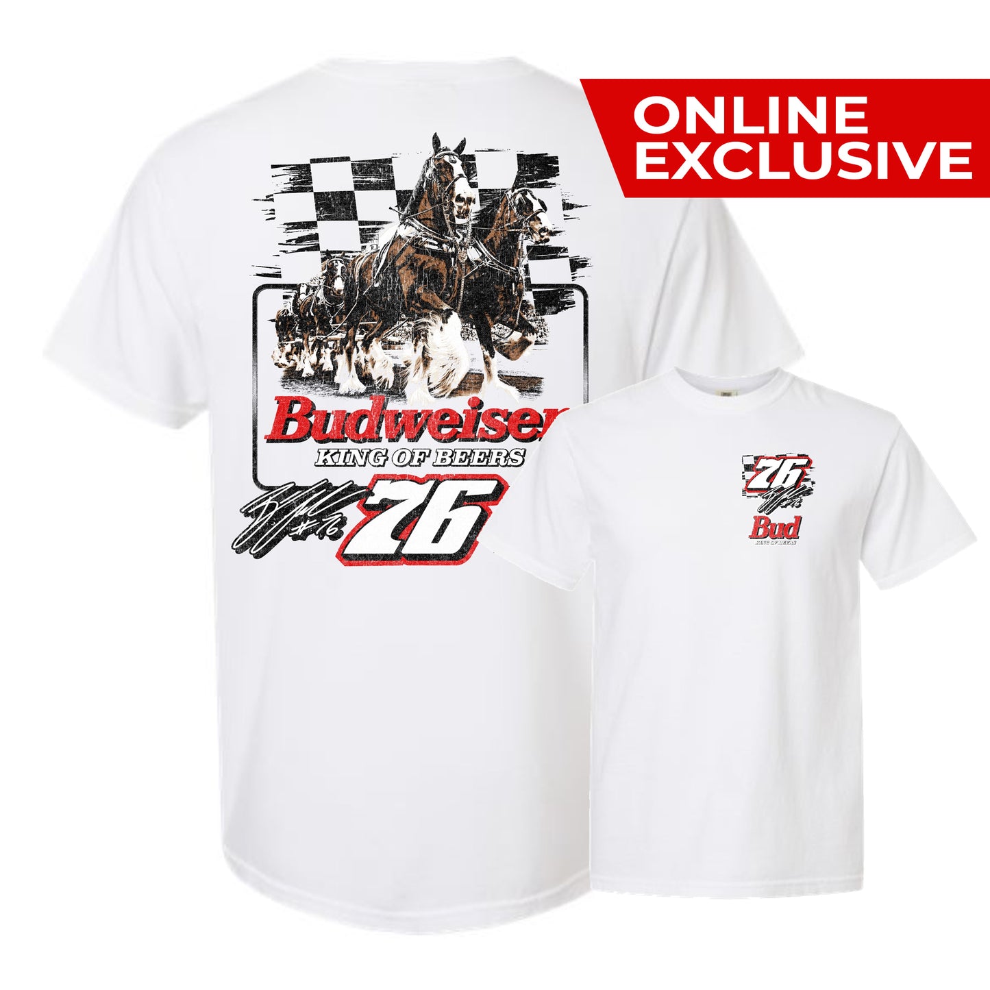 Overton 76 Bud Clydedales White Tee