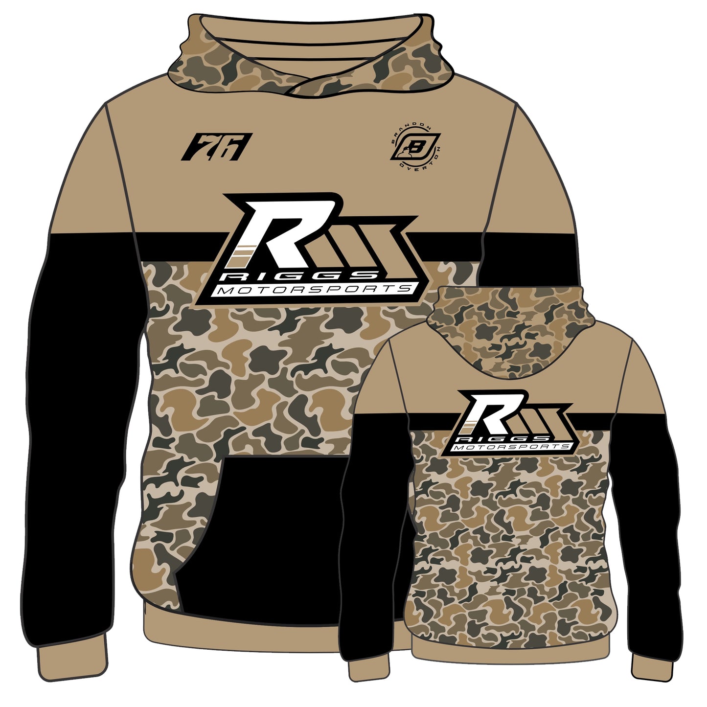 Riggs Motorsports / Overton Duck Camo Sublimated Hoodie