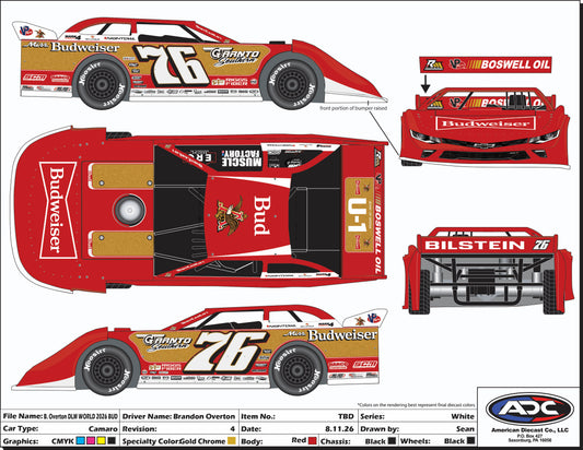 Brandon Overton Salute to Bud Series 3 of 4 | Tribute to Miss Bud 1:64 ADC Diecast