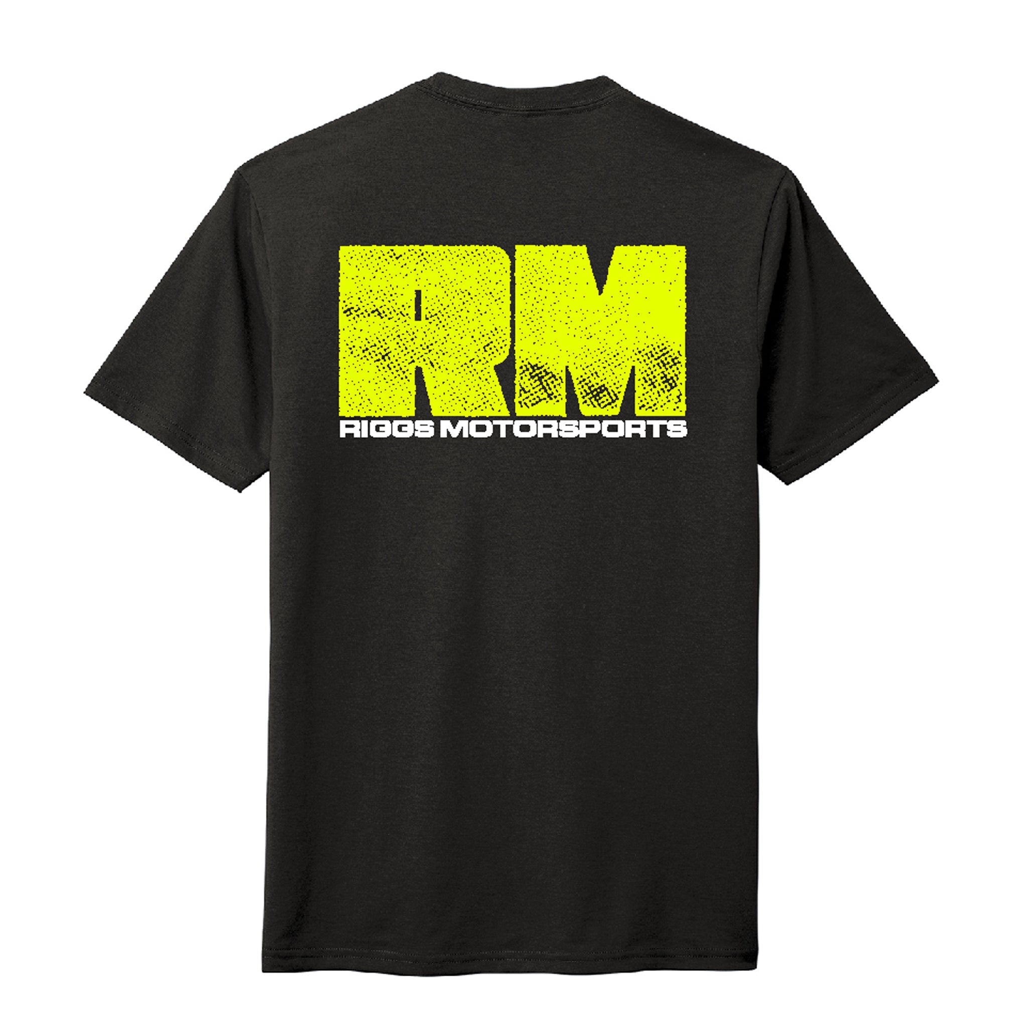 Riggs Motorsports Flo Yellow Big Letter Tee