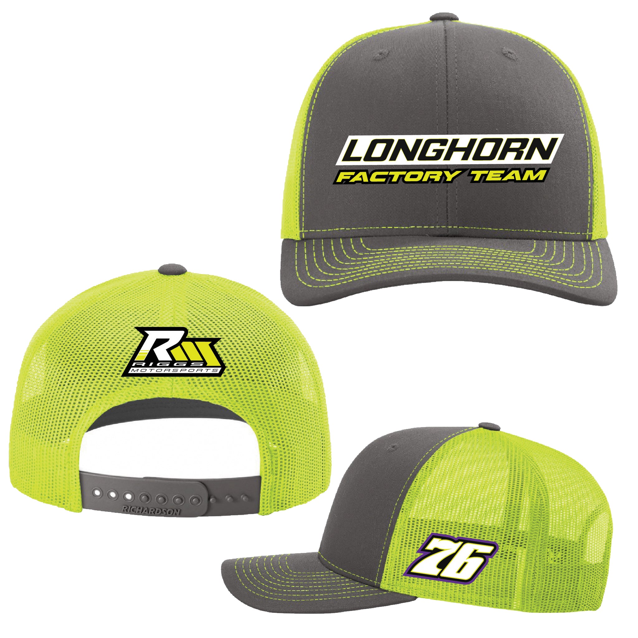 Flo Yellow / Grey Longhorn Factory Richardson 112